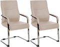 2er Set Besucherstühle mit Komfortpolsterung und Stahlgestell
