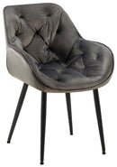 Esszimmerstuhl mit Armlehnen gepolstert Samtbezug Metallgestell 150 kg belastbar