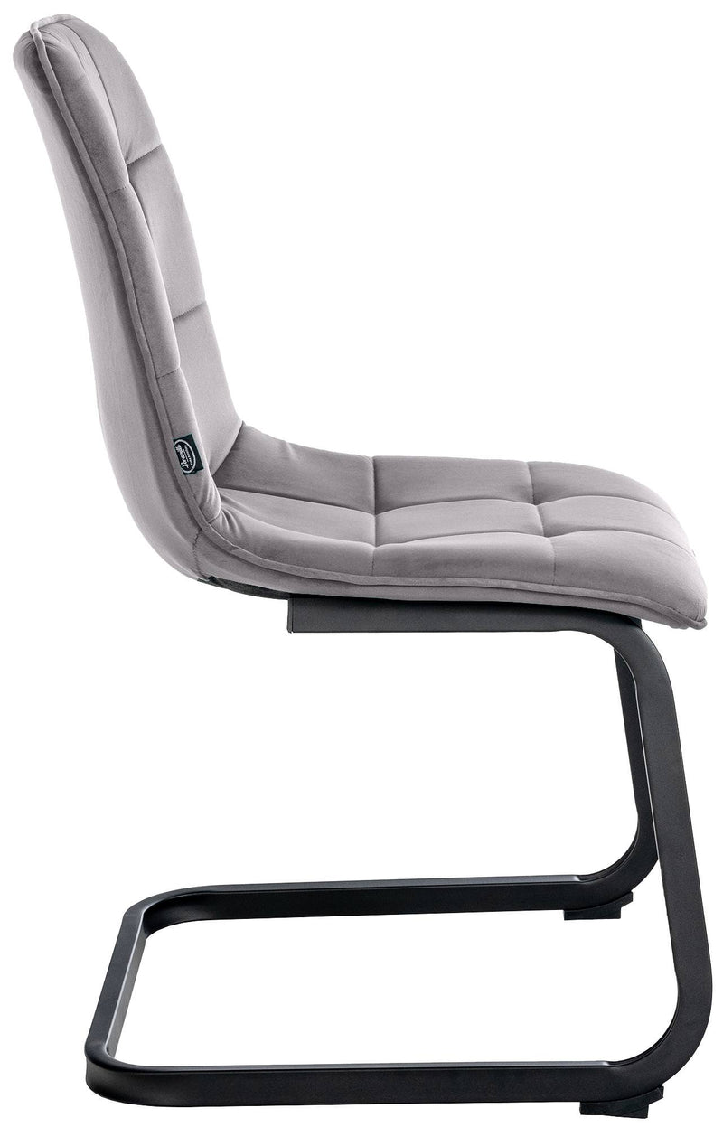 Elegantes 2er-Set Freischwinger Esszimmerstühle mit Samtbezug und Metallgestell