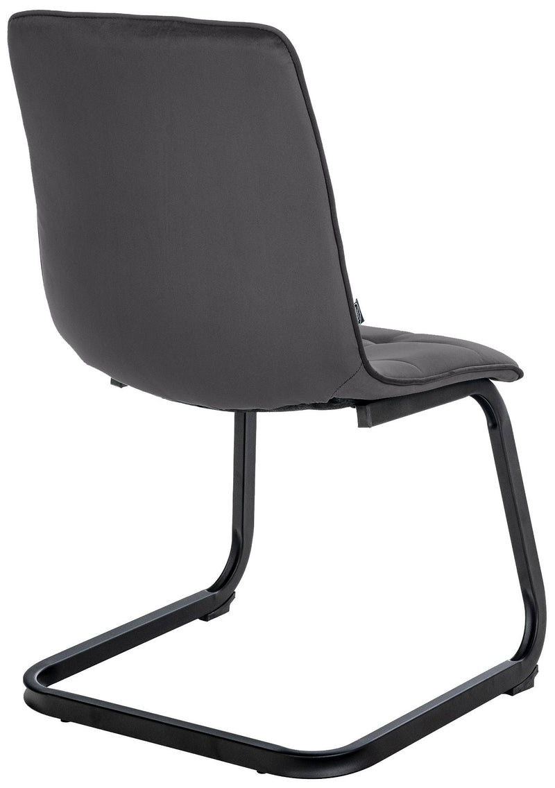 Elegantes 2er-Set Freischwinger Esszimmerstühle mit Samtbezug und Metallgestell