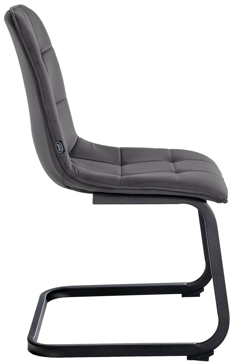 Elegantes 2er-Set Freischwinger Esszimmerstühle mit Samtbezug und Metallgestell