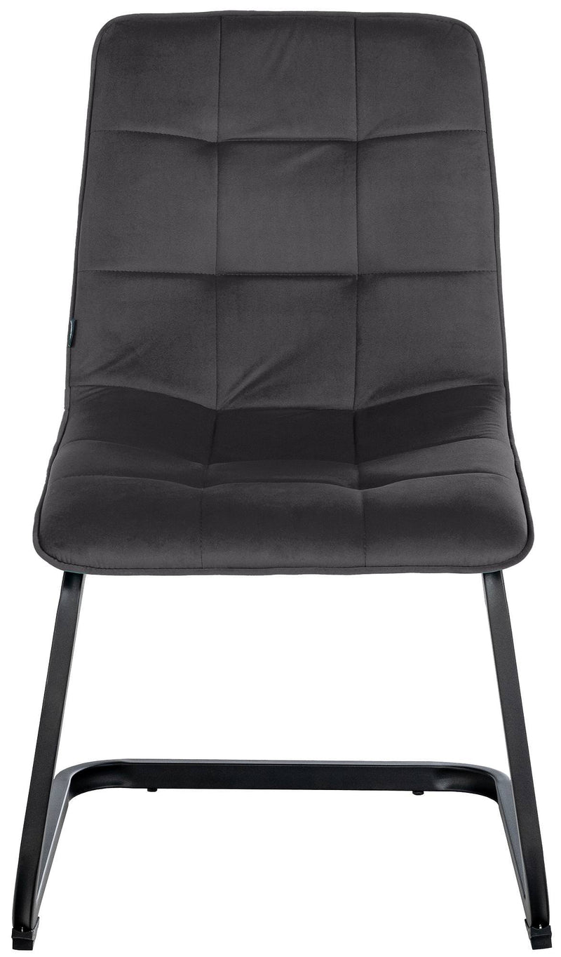 Elegantes 2er-Set Freischwinger Esszimmerstühle mit Samtbezug und Metallgestell