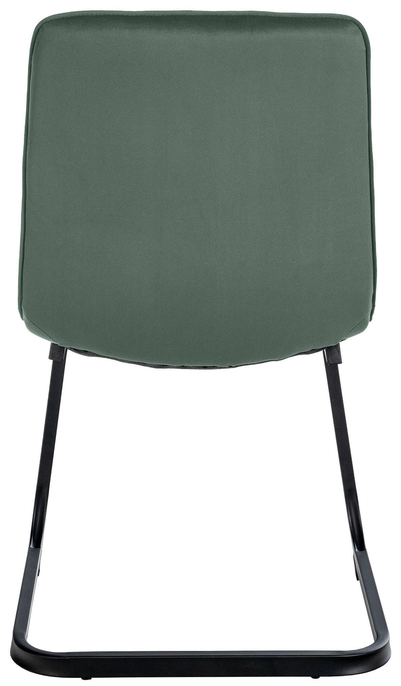 Elegantes 2er-Set Freischwinger Esszimmerstühle mit Samtbezug und Metallgestell