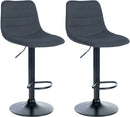 2er-Set höhenverstellbare Barhocker mit Stoffbezug und 360°-Drehfunktion