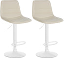 2er-Set höhenverstellbare Barhocker mit Kunstlederbezug und stabilem Trompetenfuß