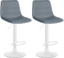 2er-Set höhenverstellbare Barhocker mit Kunstlederbezug und stabilem Trompetenfuß