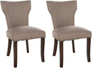 2er-Set Esszimmerstühle mit gepolstertem Stoffbezug und stilvollem Nieten-Dekor