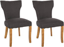 2er-Set Esszimmerstühle mit gepolstertem Stoffbezug und stilvollem Nieten-Dekor