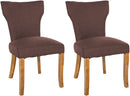 2er-Set Esszimmerstühle mit gepolstertem Stoffbezug und stilvollem Nieten-Dekor