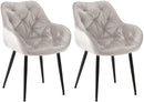 2er Set Elegante Samtstühle Luxuriöses Design Stabiles Metallgestell