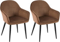 2er Set Esszimmerstühle mit Samtbezug und Metallgestell