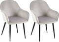 2er Set Esszimmerstühle mit Samtbezug und Metallgestell