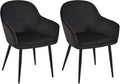 2er Set Esszimmerstühle mit Samtbezug und Metallgestell