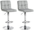 2er Set Stilvolle Barhocker mit Samtbezug und verstellbarem Metallgestell – Verschiedene Farben