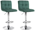 2er Set Stilvolle Barhocker mit Samtbezug und verstellbarem Metallgestell – Verschiedene Farben