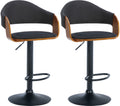 2er-Set höhenverstellbare Barhocker mit Stoffbezug und Holzrahmen