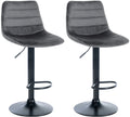 2er-Set höhenverstellbare Barhocker mit Kunstlederbezug und stabilem Trompetenfuß