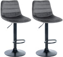 2er-Set höhenverstellbare Barhocker mit Kunstlederbezug und stabilem Trompetenfuß
