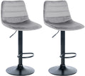 2er-Set höhenverstellbare Barhocker mit Kunstlederbezug und stabilem Trompetenfuß