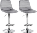 2er-Set höhenverstellbare Barhocker mit Kunstlederbezug und stabilem Trompetenfuß