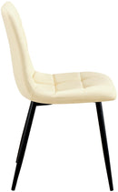 4er-Set Esszimmerstühle, Steppmuster, Metallgestell