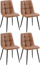 4er-Set Esszimmerstühle, Steppmuster, Metallgestell