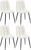 4er-Set Esszimmerstühle, Steppmuster, Metallgestell