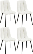 4er-Set Esszimmerstühle, Steppmuster, Metallgestell