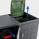 Wetterfeste Mülltonnenverkleidung  mit Belüftungsschlitzen