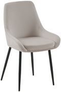 Esszimmerstuhl mit gepolstertem Samtbezug und stabilem Metallgestell