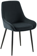 Esszimmerstuhl mit gepolstertem Samtbezug und stabilem Metallgestell