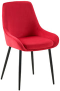 Esszimmerstuhl mit gepolstertem Samtbezug und stabilem Metallgestell