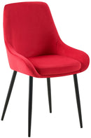 Esszimmerstuhl mit gepolstertem Samtbezug und stabilem Metallgestell