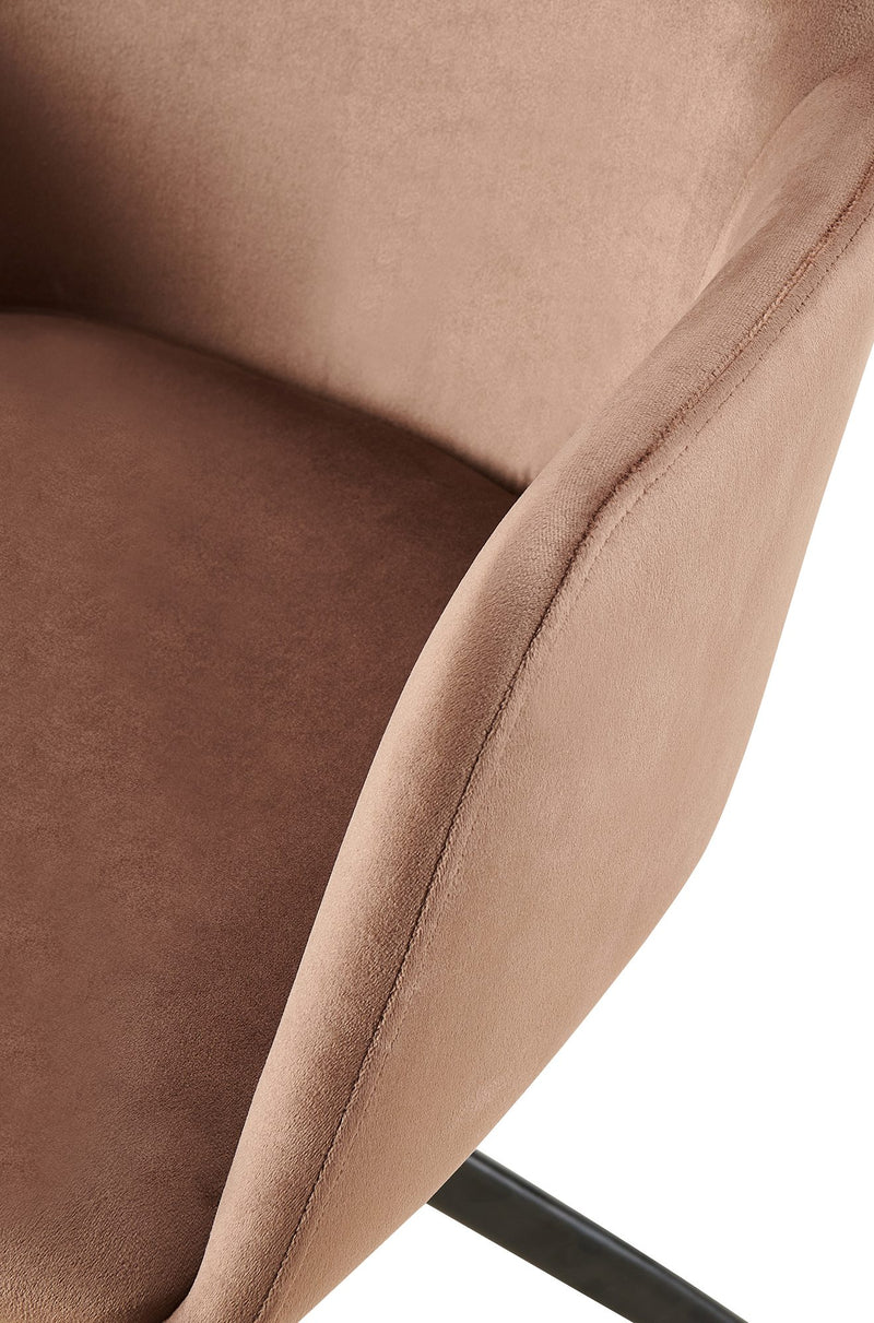 Samt-Polsterstuhl mit 180-Grad-Drehfunktion und stabilem Metallgestell