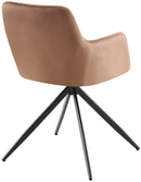 Samt-Polsterstuhl mit 180-Grad-Drehfunktion und stabilem Metallgestell