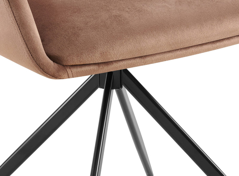 Samt-Polsterstuhl mit 180-Grad-Drehfunktion und stabilem Metallgestell