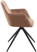 Samt-Polsterstuhl mit 180-Grad-Drehfunktion und stabilem Metallgestell