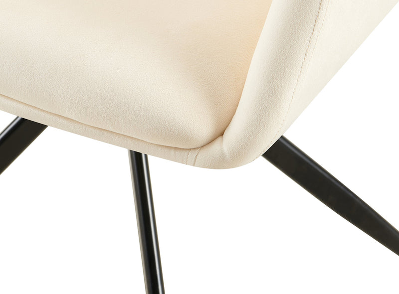 Samt-Polsterstuhl mit 180-Grad-Drehfunktion und stabilem Metallgestell