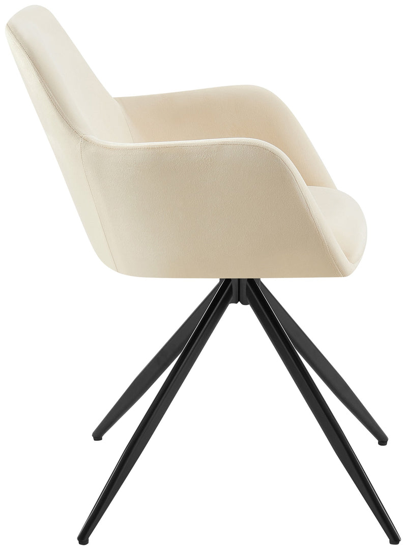 Samt-Polsterstuhl mit 180-Grad-Drehfunktion und stabilem Metallgestell