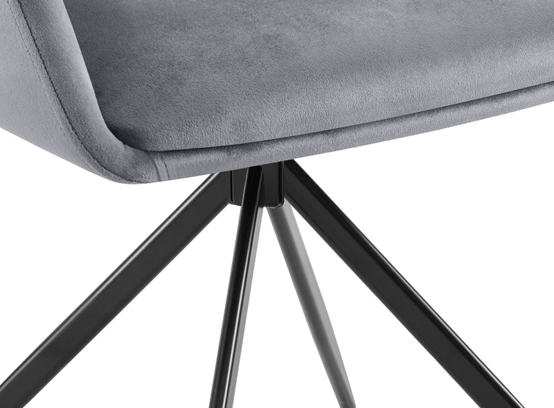 Samt-Polsterstuhl mit 180-Grad-Drehfunktion und stabilem Metallgestell