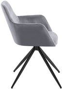 Samt-Polsterstuhl mit 180-Grad-Drehfunktion und stabilem Metallgestell