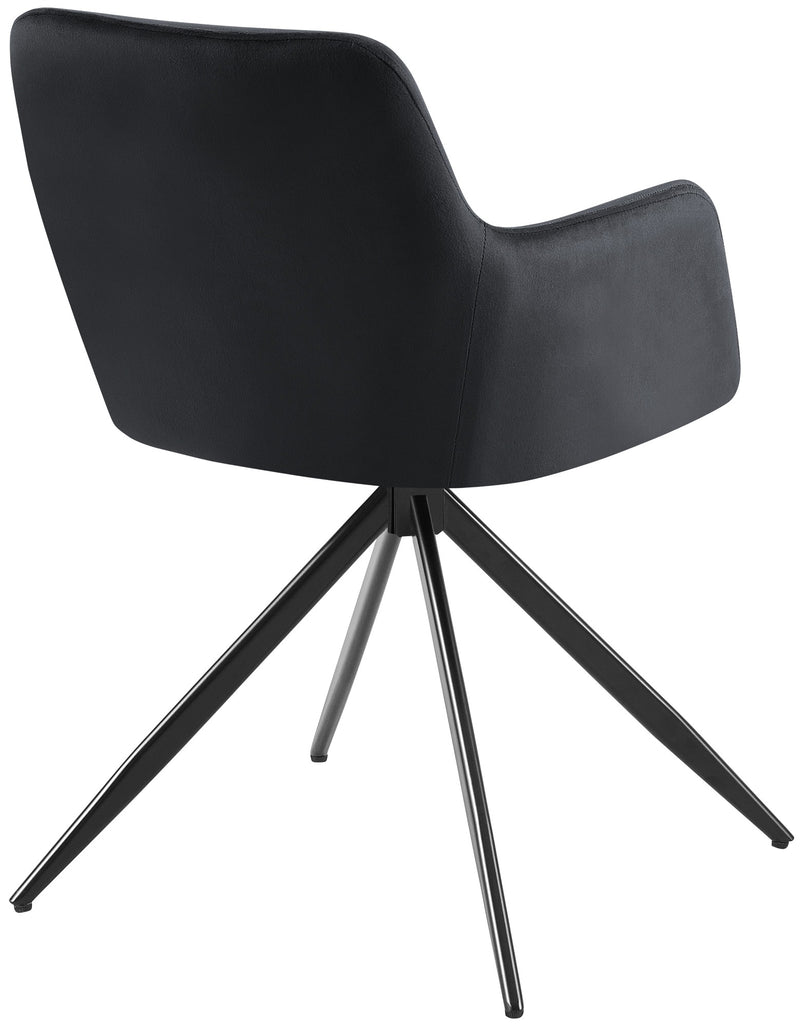 Samt-Polsterstuhl mit 180-Grad-Drehfunktion und stabilem Metallgestell