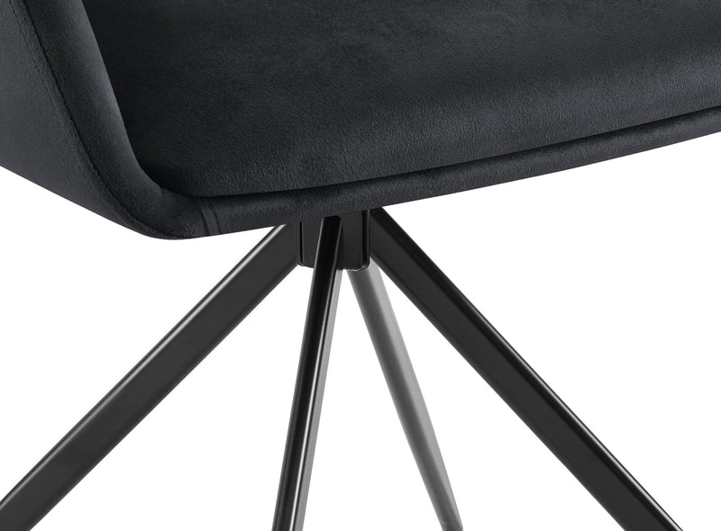 Samt-Polsterstuhl mit 180-Grad-Drehfunktion und stabilem Metallgestell