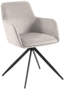 Samt-Polsterstuhl mit 180-Grad-Drehfunktion und stabilem Metallgestell