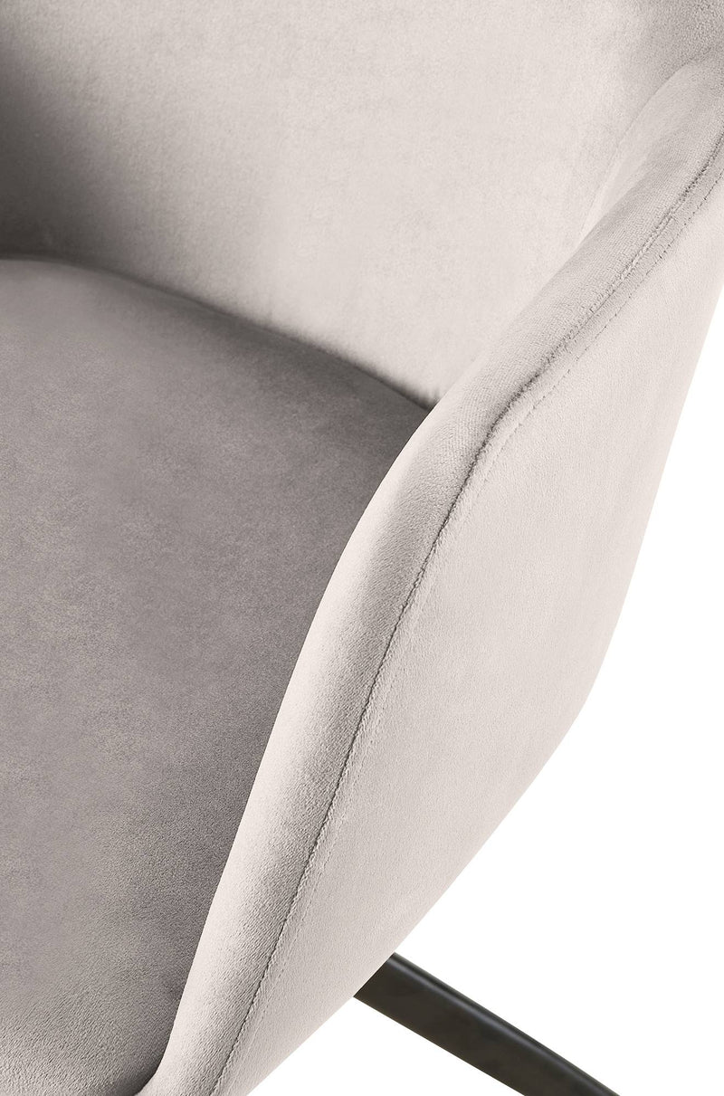 Samt-Polsterstuhl mit 180-Grad-Drehfunktion und stabilem Metallgestell