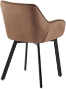 Moderner Esszimmerstuhl mit gepolstertem Samtbezug und Steppmuster