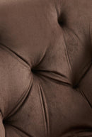 Moderner Esszimmerstuhl mit gepolstertem Samtbezug und Steppmuster