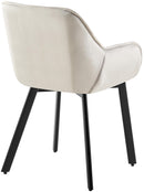 Moderner Esszimmerstuhl mit gepolstertem Samtbezug und Steppmuster