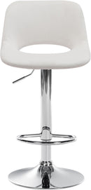 Barhocker 2er-Set höhenverstellbar mit Samtpolsterung und Rückenlehne in Chromoptik für Kücheninsel und Bar