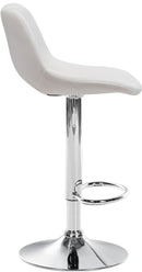 Barhocker 2er-Set höhenverstellbar mit Samtpolsterung und Rückenlehne in Chromoptik für Kücheninsel und Bar